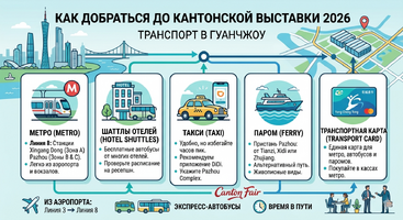 Как добраться до Кантонской выставки 2026 — транспорт в Гуанчжоу